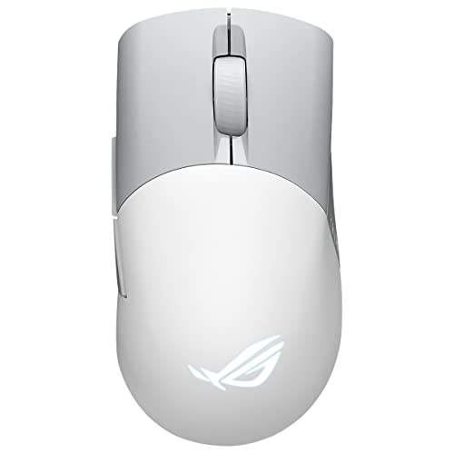 ASUS ROG Keris Wireless AimPoint - Ratón Gaming (conectividad Triple 2.4GHz RF, Bluetooth, USB), 36000 dpi, 5 Botones programables, ROG SpeedNova, interruptores Intercambiables, Paracord, Blanco