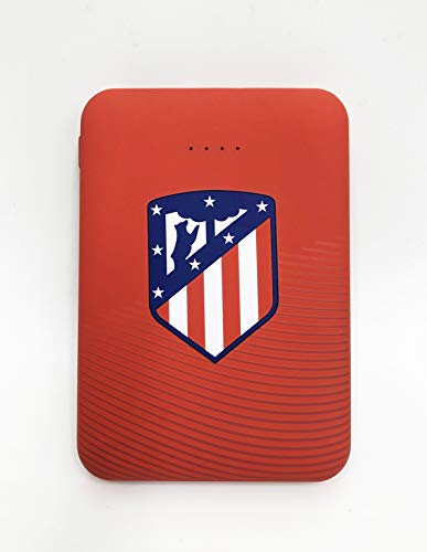 Atlético de Madrid - Batería Externa para Móvil - Entrada Tipo C y Micro USB - Salida USB - Diseño Compacto con Piloto Luminoso - De 2 a 3 Cargas Completas - Producto Oficial del Equipo