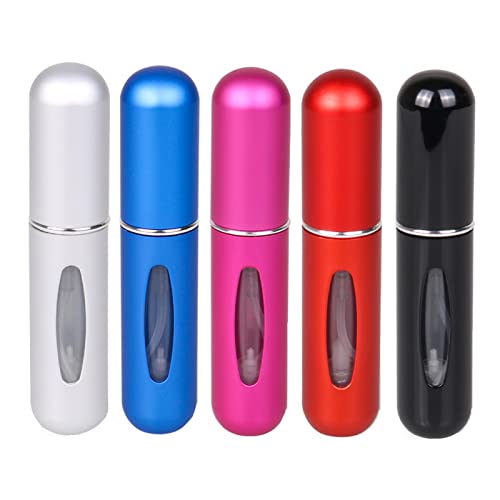 Atomizador Perfume Recargable, 5 Piezas Perfumeros Bote Colonia Recargables Pulverizador Mini Dispensador Spray Botella Vaporizador Atomizadores Refillable, Adecuado Para Viajar y Salir (5ML)