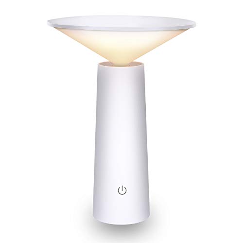 ATSUI Lámpara de mesa 36LED USB, lámpara recargable con 180° giratoria+3 color de luz+ajuste de brillo ilimitado para niños, control táctil, lámpara de mesa con eficiencia energética