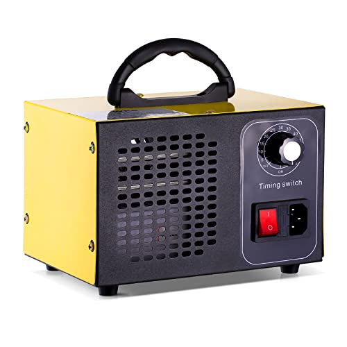 ATWFS Industrial Generador de Ozono, 48.000 mg/h 60.000 mg/h Desodorizador de Ozono con Temporizador de 60 Minutos, Limpia Más de 300㎡ (Amarillo, 60000mg/H)