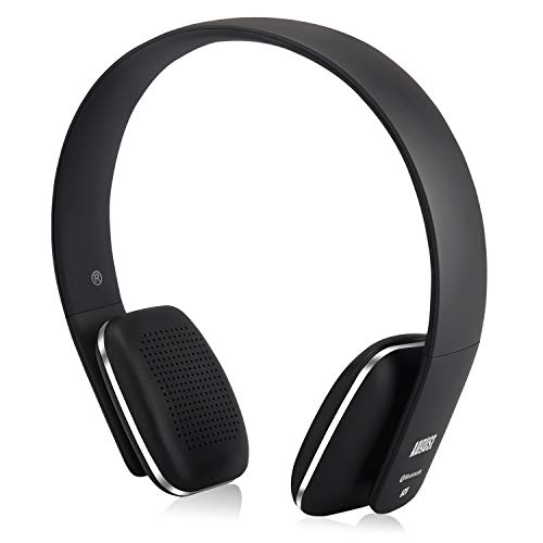 August EP636 - Auriculares Bluetooth de Diadema Casco Inalámbrico NFC con Micrófono Manos Libres para Teléfonos, Tabletas y Ordenadores, color Negro