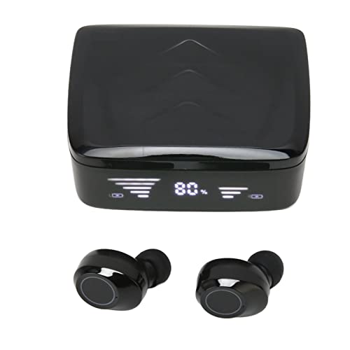 Auricular 5.3, Graves Pesados, Portátil, Negro, Contenedor de Carga de 1200 MAh, Auriculares Inalámbricos Verdaderos Impermeables IPX7 para Teléfono para la Vida Diaria