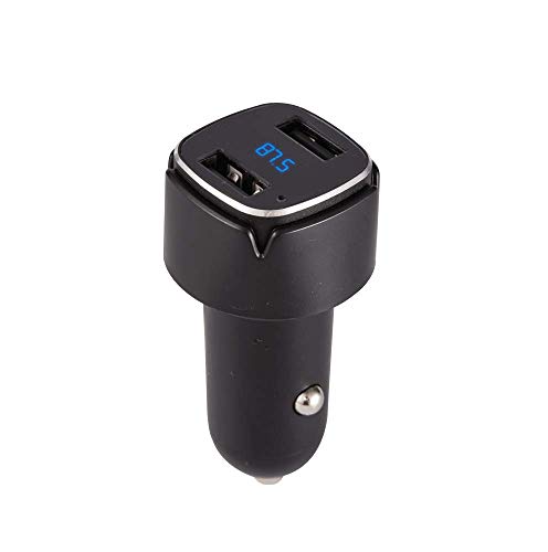 Auto Companion – Transmisor FM Bluetooth con cargador universal para vehículo, dos puertos USB y manos libres