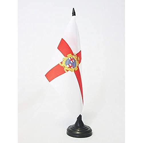 AZ FLAG Bandera de Mesa de BOLONIA con Armas 21x14cm - BANDERINA de DESPACHO BOLONIA EN Emilia-ROMAÑA 14 x 21 cm