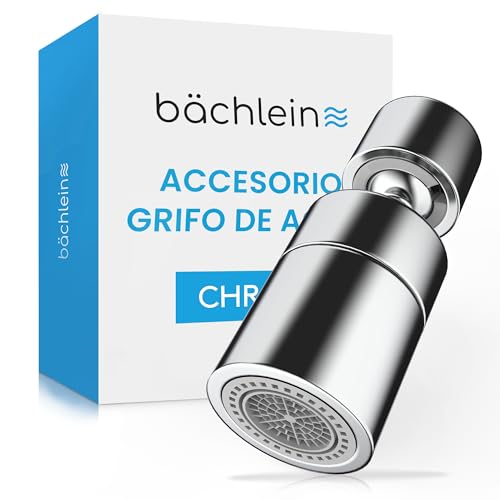 Bächlein Accesorio universal para grifo cromado con dos tipos de chorro, aireador giratorio para grifos de cocina