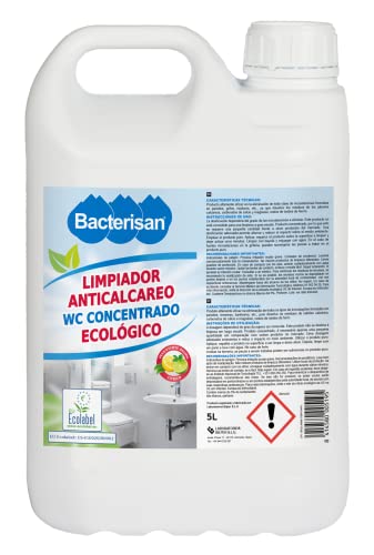BACTERISAN Limpiador Anti Calcáreo WC concentrado Ecológico 5L, Ideal para Baños, Concentrado y Perfumado