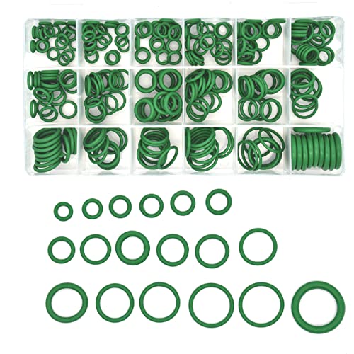 Bailinks Kit de juntas tóricas de goma de 270 piezas, 18 tamaños, juego surtido de sellos de arandela de juntas para fontanería profesional, automoción, reparaciones, conexiones de aire o gas (verde)
