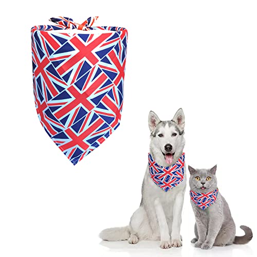 Bandana para perro, bandana para perro con diseño de la bandera del Reino Unido, bandana personalizada para Navidad, celebraciones, fiesta en la calle, disfraz de mascota, elegante bufanda triangular