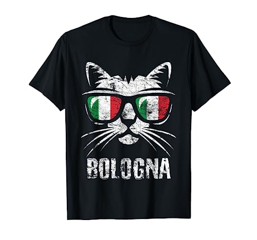 Bandera italiana vintage con diseño de gato de Bolonia Camiseta
