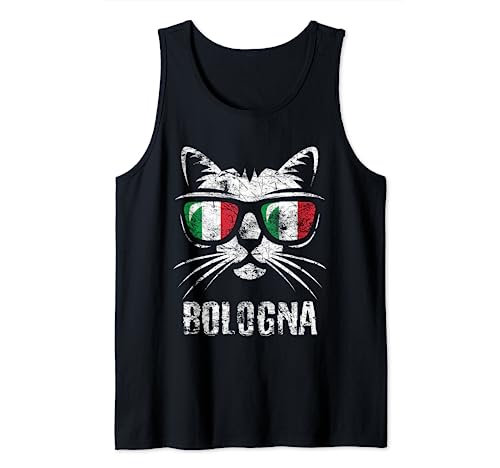 Bandera italiana vintage con diseño de gato de Bolonia Camiseta sin Mangas