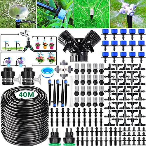 BARAKYEG 189 Pcs Goteros para Equipos de Riego Automático,Sistema Kit de Goteo para Riego de Tubos para Plantas de Invernadero,Riego DIY para,Cama de Flores,Patio,Césped - 40 M