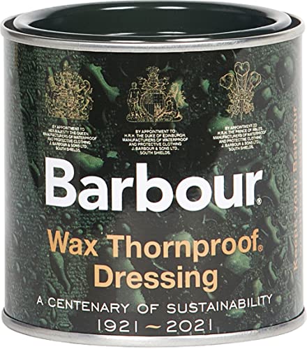 Barbour  – Producto de cera impermeabilizante, lata, impermeable, protege contra espinas, para ropa, chaquetas, 200 ml