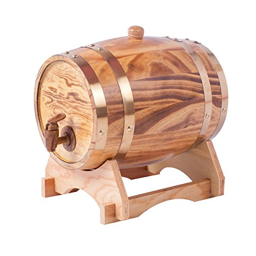 Barril de madera de roble de 5 litros Dream Wood para almacenamiento y envejecimiento de vino y bebidas, con soporte