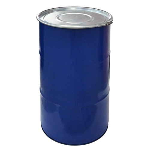Barril de metal abierto, azul, 120 L con tapa y anillo de bloqueo (23022)