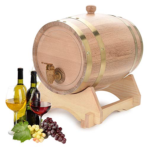 Barril de roble, barril para cerveza, madera de roble, barril de vino, decoración puntual, barriles de vino de roble para vino, brandy, whisky(5L, Blue)