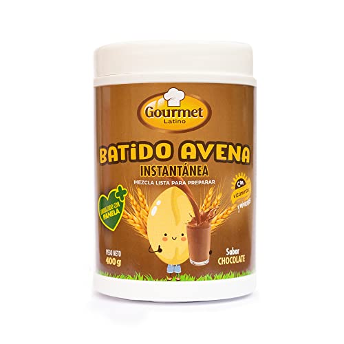 Batido de Avena - Sabor Chocolate - 400 g - Enriquecido con Vitaminas y Minerales - Endulzado con Panela - Fácil de Preparar - Ideal para los más Pequeños - Gourmet Latino