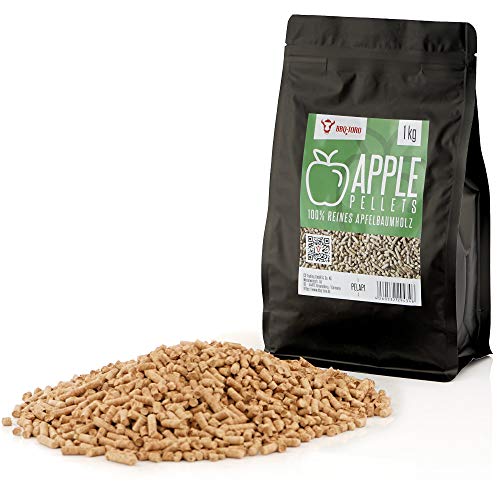 BBQ-TORO Pellets 100% Madera de Manzano Apple | 1 kg | Fumador | Barbacoa | Horno de Pizza | Sistemas de Calefacción