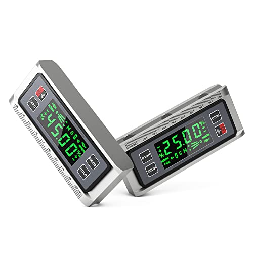 Beaspire Inclinómetro Digital con LCD Pantalla, 0-360 ° de Nivel Digital, Base Magnética Inclinometro Buscador de Ángulo Transportador