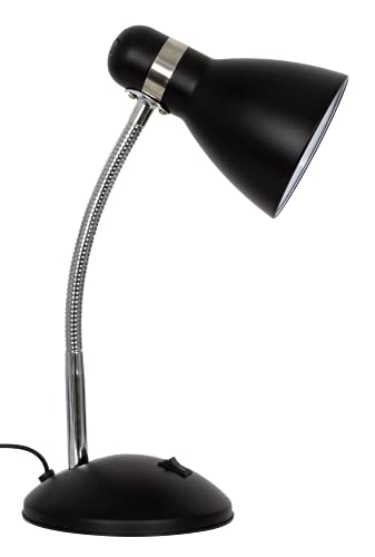 BEL AIR HOME - Lámpara de Escritorio MEGARA 1xE27, Flexo para Mesa de Trabajo o Mesita de Noche de Metal de 40cm de Altura con Interruptor ON/OFF en Base
