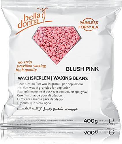 Bella Donna - Cera en perlas para depilación sin bandas y sin dolor, elástica y cremosa, 400 g, blush pink"