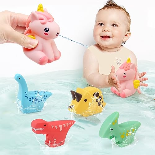 Juguetes de baño para bebés de 1 a 3 años, juguetes de bañera sin moho,  juguetes de baño para niños de 2 a 4 años, cabezal rociador de ducha de  pato