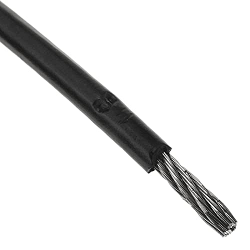 BeMatik - Cable de Acero Inoxidable 7x19 de 3 mm. Bobina de 10 m. Recubierto de PVC Negro