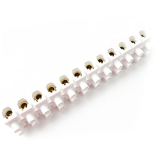 BeMatik - Regleta de conexión de Cables eléctricos de sección 10mm Blanca