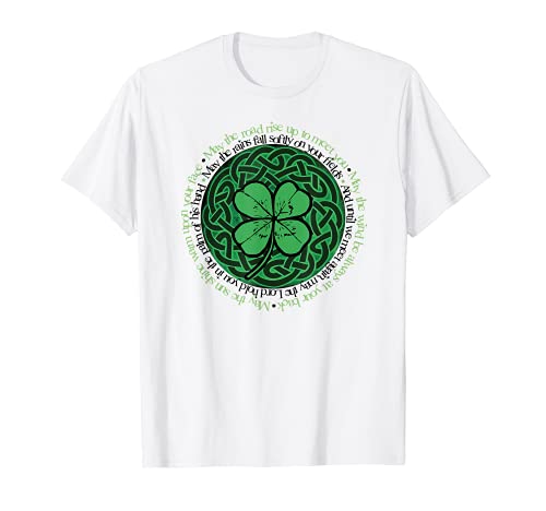 Bendición irlandesa, nudo celta con trébol de 4 hojas Camiseta