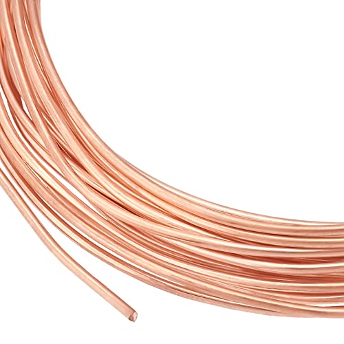 BENECREAT 3 rollos de alambre de cobre de 1 mm, alambre de cobre redondo de oro rosa para fabricación de artesanías de joyería, 16.4 pies/5 m por rollo