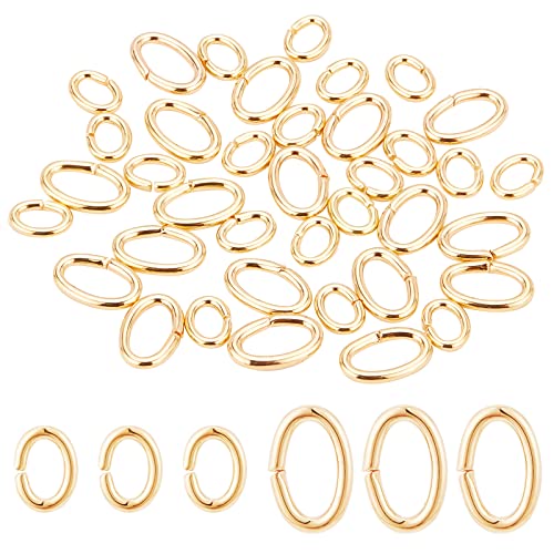 BENECREAT 600 piezas 2 tamaños de latón chapado en oro anillos de salto conector de joyería anillos para collares de fabricación de joyas