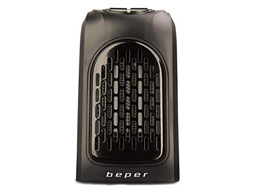 Beper - Pocket Heater, Mini Calentador de Bolsillo para Ambientes Pequeños, Elementos de Cerámica, 2 Velocidades, Temperatura 15° - 32° C, 350 W, Negro