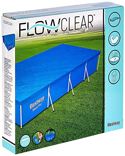 Bestway Flowclear - 58107, Cubierta para piscina, Azul, 400 x 211 x 81 cm