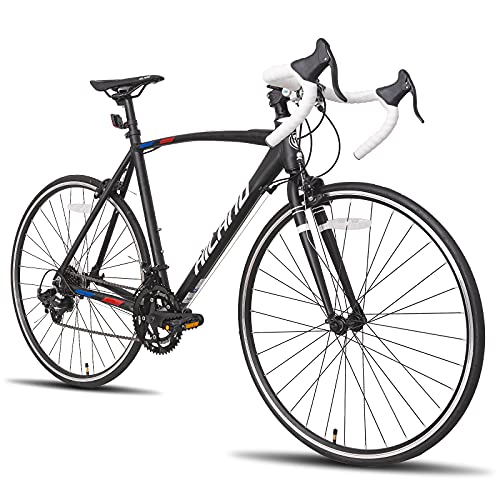 Bicicleta de carretera Hiland 700c Racing Bike City con 14 velocidades, 50 cm, color negro