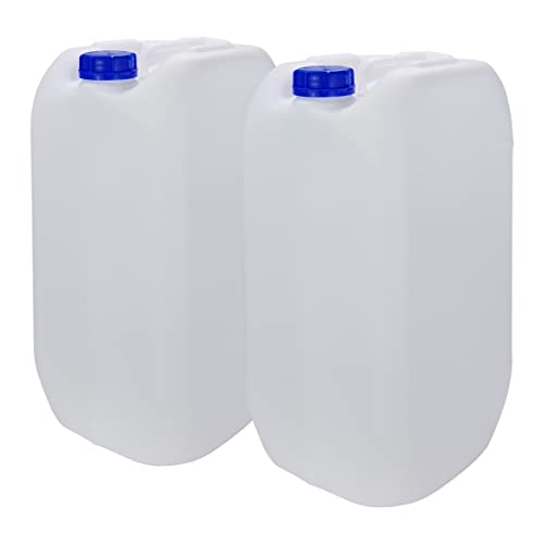 Bidón Garrafa Plástico 30 litros apilable. Apta para uso alimentario como depósito contenedor de agua potable. Homologación para transporte ADR. 2 Unidades.