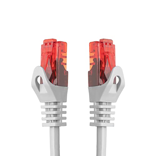 BIGtec 50m Cable Ethernet, Cable de red alta Velocidad, cable LAN profesional, Cable Internet, blanco, conector Rj45, latiguillo, cincuenta metros, 50 metros