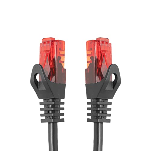 BIGtec - Cable de red Gigabit Ethernet (2 conectores RJ45, cat. 5e, cable de par trenzado UTP, 1000 Mbit/s, para conmutadores, conexiones DSL, paneles de conexiones, routers, modems, WAP) 2m - schwarz