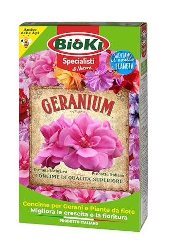 Bioki Geranium Fertilizante específico para geranios y Plantas florecientes