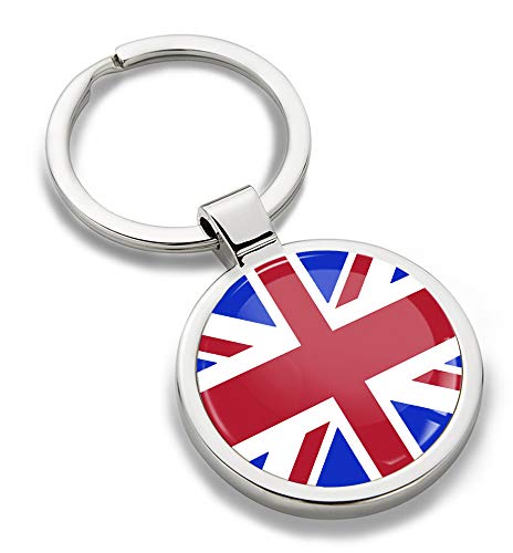 Biomar Labs® Llavero de Metal 3D con Bandera Nacional del Reino Unido UK Inglaterra Union Jack Flag, Regalo para Hombre y Mujer KK 190