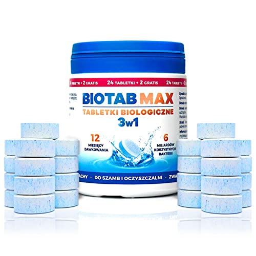 BioTab MAX 3 en 1 tabletas bacterianas para fosas sépticas y depuración 24+2 gratis