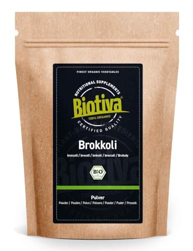 Biotiva Brócoli en polvo orgánico 100g - Sin aditivos - vegano - Envasado y certificado en Alemania (DE-ÖKO-005)
