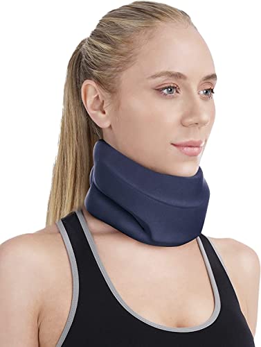 BLABOK Collarín cervical para el dolor de cuello y el apoyo-espuma suave collarín para dormir,alineados para el alivio de la presión de la columna cervical (Medium)