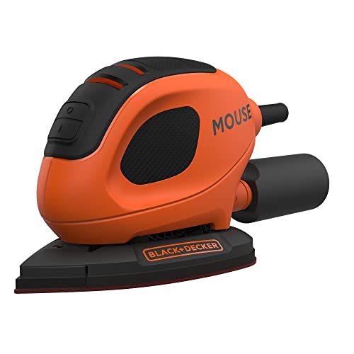 BLACK+DECKER BEW230BC Lijadora de Detalle Mouse 55W 11.000RPM Diámetro Orbita 1.5mm Incluye 15 Accesorios y Bolsa de Transporte