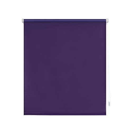 Blindecor Zeus Estor enrollable Easyfix opaco liso - Violeta, 37 x 180 cm (Ancho por Alto). Tamaño de la Tela 34 x 175 cm. Estores sin herramientas blackout