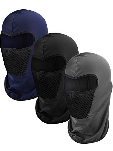 Blulu 3 Piezas Máscara Facial Pasamontañas Máscara de Motocicleta Gorra de Pesca de Camuflaje a Prueba de Viento Cubierta Facial para Protección contra el Polvo Solar (Conjunto de Colores 2)