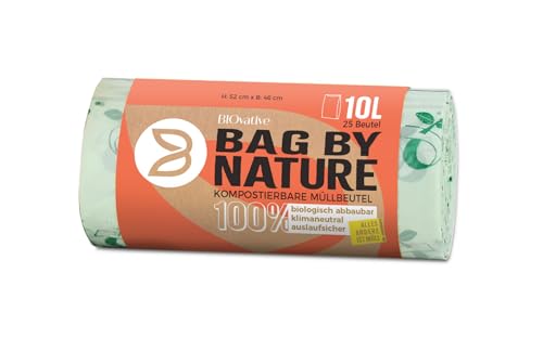 Bolsas de basura biodegradables de 10L: 100 unidades, Made in Germany, resistentes al desgarro, 100% compostables en menos de 6 semanas, 100% neutras en CO2, también disponibles en 6L, 20L, 30L