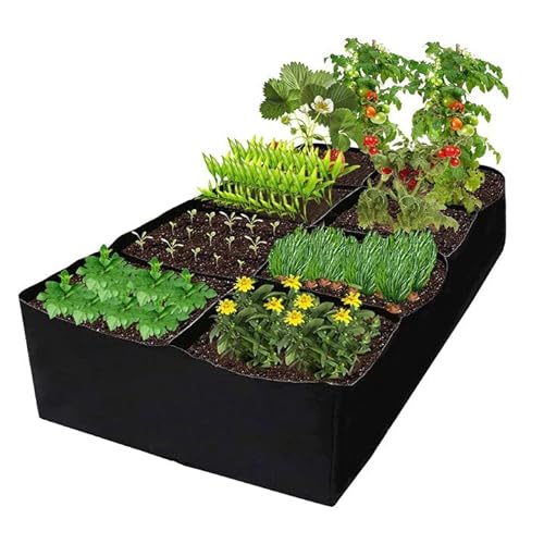 Bolsas de Cultivo para Plantas 486L No Tejidas Blackline, 8 Plaids Grow Bag Pot, Bolsa cultivo de Tela para Macetas de Jardín para Tomates, Pimientos, Zanahorias, Verduras, Bulbos, Patatas, Planta