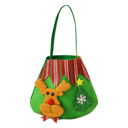 Bolsas de piso de Navidad, cepillado caramelo bolsa de compras asa para bolsas de madera (café, talla única)