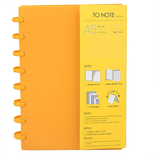 BORDSTRACT Bloc Notas A5, Cuaderno Seta, Carpeta de Cuaderno Recargable, Para Oficina, Agenda, Tomar Notas (tablero de Ajedrez (naranja)