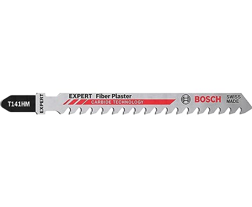 Bosch Professional 2x Hojas de sierra de calar Expert ‘Fiber Plaster’ T 141 HM (para Tableros de fibrocemento, Panel de cartón-yeso, Longitud 100 mm, accesorios Sierra de calar)